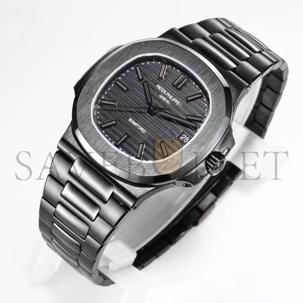 PATEK PHILIPPE NAUTILUS MATTE BLACK, DARK KNIGHT STYLE WATCH 5711